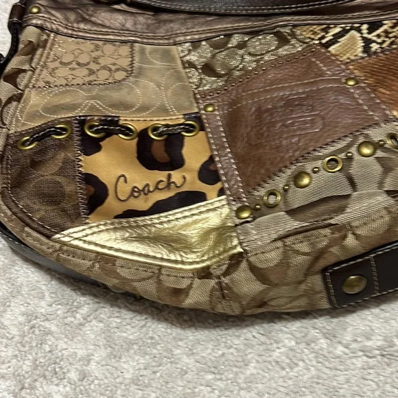 Coach Small Shoulder Bag with Pink Interior and Brown Exterior - Picture 10 of 10